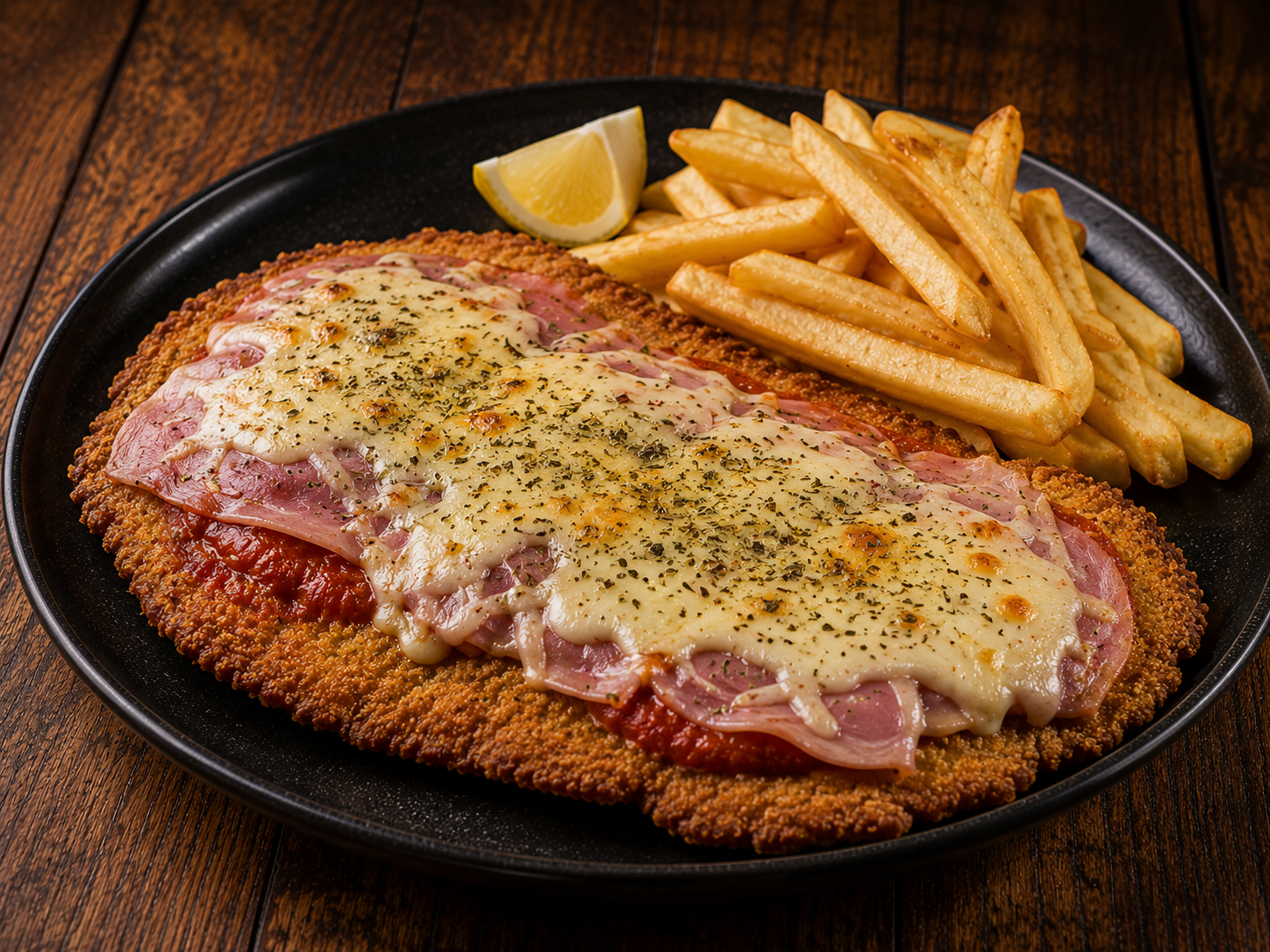 Carta de platos y bebidas de Terracotta: milanesa napolitana
